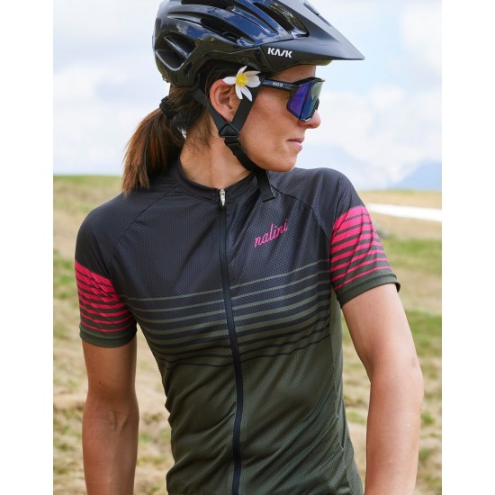 Cross Lady Radtrikot Damen kurzarm dunkelgrün/schwarz (E22-4400) Cross Lady Radtrikot Damen kurzarm dunkelgrün/schwarz (E22-4400)