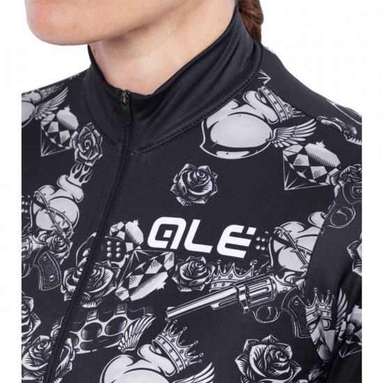 ALE LAS VEGAS Damen Radtrikot langarm schwarz ALE LAS VEGAS Damen Radtrikot langarm schwarz