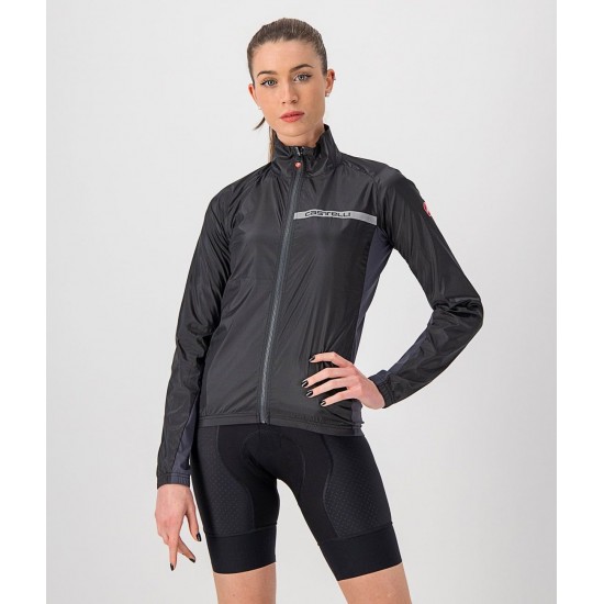 SQUADRA STRETCH W JACKET-Damen Fahrrad Windjacke schwarz SQUADRA STRETCH W JACKET-Damen Fahrrad Windjacke schwarz