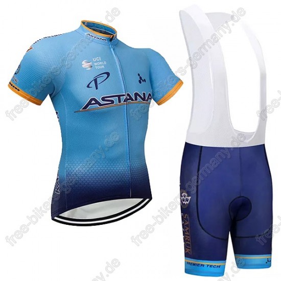 Astana blau Radbekleidung Satz Trikot Kurzarm+Trägerhosen  Radtrikot Kaufen Astana blau Radbekleidung Satz Trikot Kurzarm+Trägerhosen  Radtrikot Kaufen