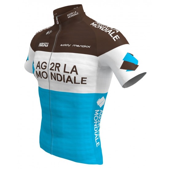 AG2R La Mondiale 2019 Radtrikot kurzarm (langer Reißverschluss)-Radsport-Profi-Team AG2R La Mondiale 2019 Radtrikot kurzarm (langer Reißverschluss)-Radsport-Profi-Team
