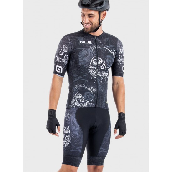 ALE SKULL Radtrikot kurzarm schwarz ALE SKULL Radtrikot kurzarm schwarz