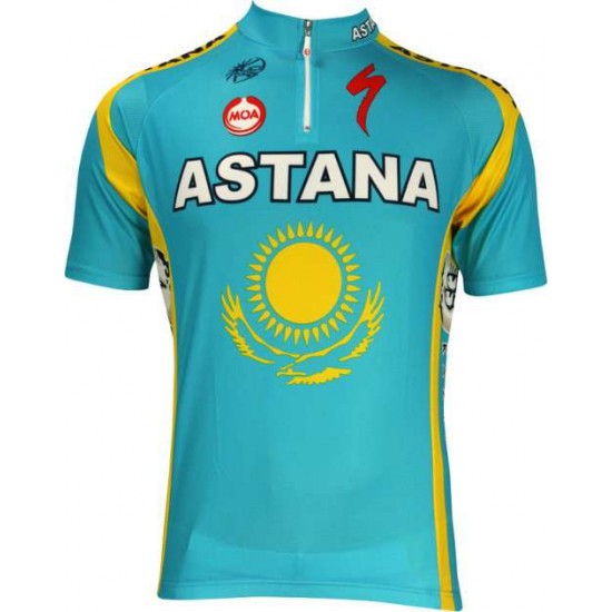 Astana kasachischer Meister 2010 Radsport-Profi-Team-Kurzarmtrikot mit kurzem Reißverschluss Astana kasachischer Meister 2010 Radsport-Profi-Team-Kurzarmtrikot mit kurzem Reißverschluss