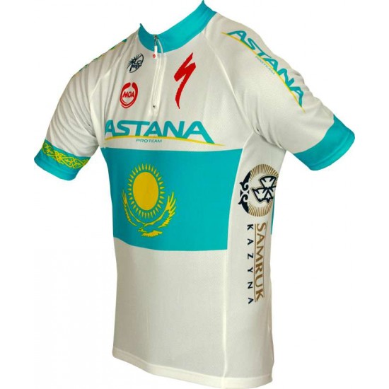 ASTANA kasachischer Meister 2011 Radsport-Profi-Team-Kurzarmtrikot mit kurzem Reißverschluss ASTANA kasachischer Meister 2011 Radsport-Profi-Team-Kurzarmtrikot mit kurzem Reißverschluss