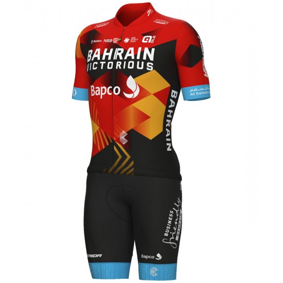 Bahrain Victorious 2023 Set (Kurzarmtrikot+Trägerhose)-ALE Radsport-Profi-Team Bahrain Victorious 2023 Set (Kurzarmtrikot+Trägerhose)-ALE Radsport-Profi-Team