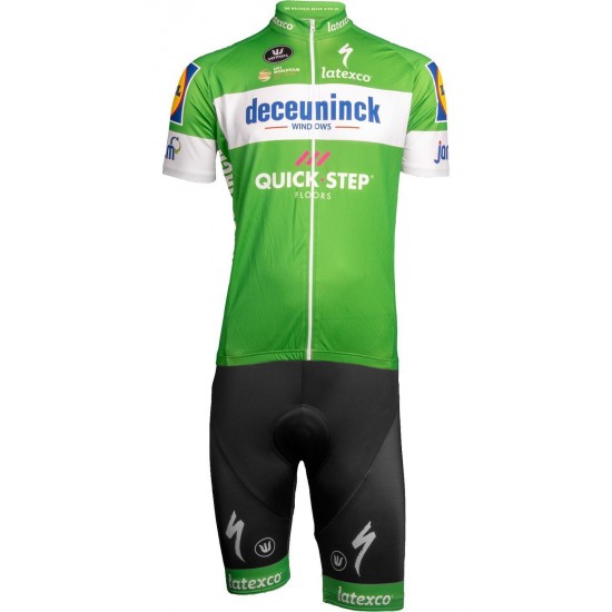 Deceuninck-Quick-Step 2019 Tour de France Edition Trägerhose grün-Radsport-Profi-Team Deceuninck-Quick-Step 2019 Tour de France Edition Trägerhose grün-Radsport-Profi-Team
