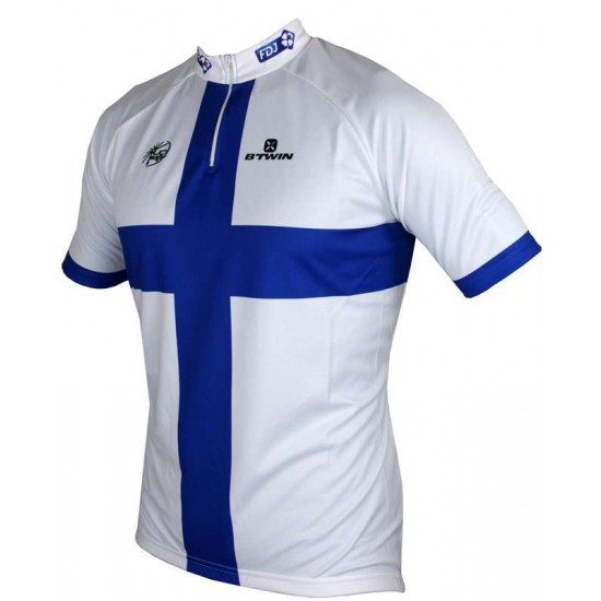 FRANCAISE DES JEUX (FDJ) Finnischer Meister 2015 Kurzarmtrikot (kurzer Reißverschluss) -B'TWIN Radsport-Profi-Team FRANCAISE DES JEUX (FDJ) Finnischer Meister 2015 Kurzarmtrikot (kurzer Reißverschluss) -B'TWIN Radsport-Profi-Team