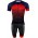 ASCENT Radsport-Set (Radtrikot langer RV+Trägerhose) blau/rot/schwarz