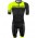 FASHION Radsport-Set (Radtrikot langer RV+Trägerhose) neongelb/schwarz