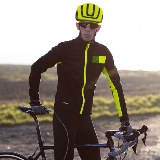 FROST Softshell Fahrradjacke schwarz/neongelb FROST Softshell Fahrradjacke schwarz/neongelb