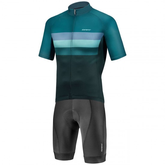 RIVAL Radsport-Set (Kurzarmtrikot+Trägerhose) blau-grün/schwarz RIVAL Radsport-Set (Kurzarmtrikot+Trägerhose) blau-grün/schwarz