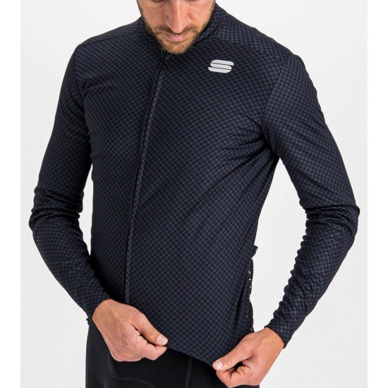 Checkmate Thermal Radtrikot langarm schwarz/blau Checkmate Thermal Radtrikot langarm schwarz/blau