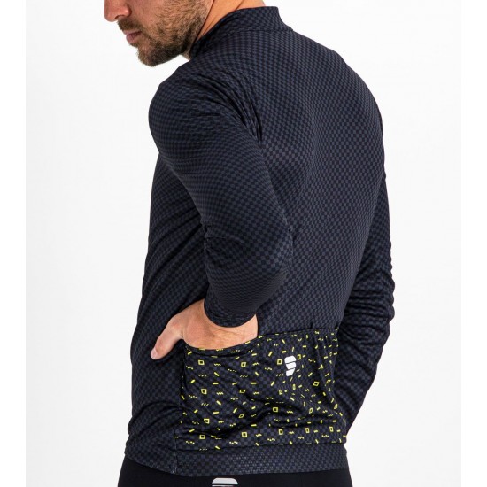 Checkmate Thermal Radtrikot langarm schwarz/blau Checkmate Thermal Radtrikot langarm schwarz/blau