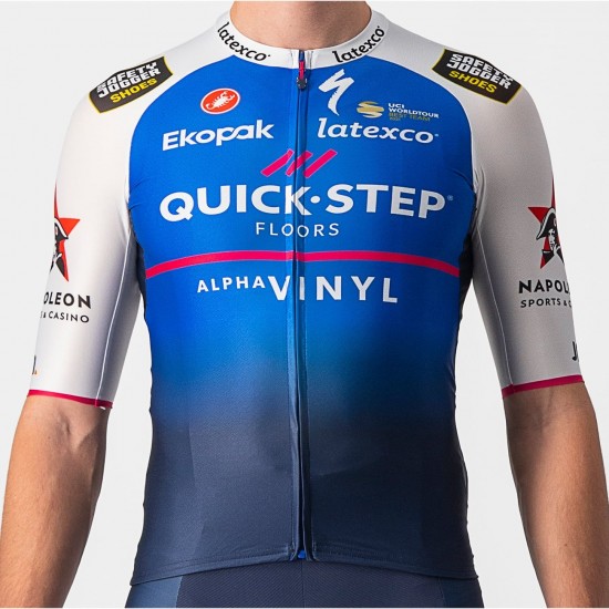 Quick Step-Alpha Vinyl 2022 Aero Race 6.1 Radtrikot kurzarm(langer RV)-Radsport-Profi-Team Radtrikot Kaufen Quick Step-Alpha Vinyl 2022 Aero Race 6.1 Radtrikot kurzarm(langer RV)-Radsport-Profi-Team Radtrikot Kaufen