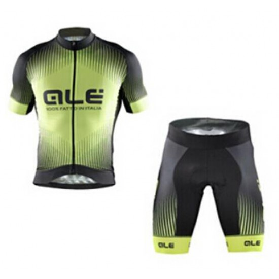 2015 ALE Grün schwarz Radbekleidung Radtrikot Kurzarm und Fahrradhosen Kurz Radtrikot Kaufen