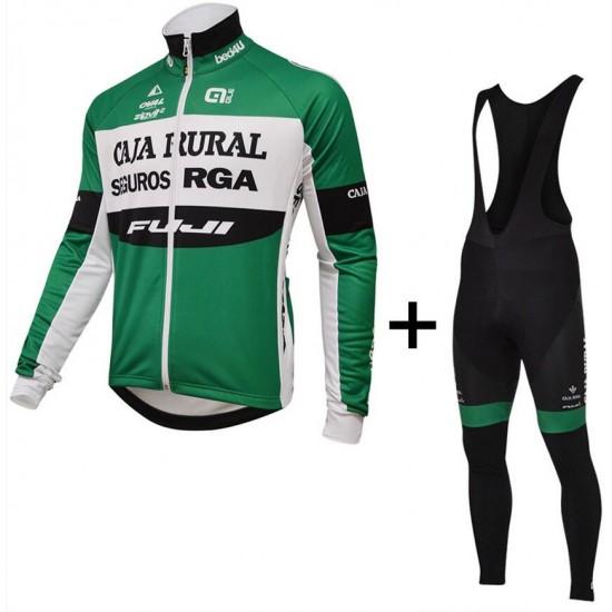 2015 Caja Rural Fahrradbekleidung Radtrikot Satz Langarm und Lange Trägerhose Radtrikot Kaufen