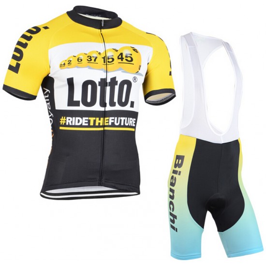 2015 Lotto Radtrikot Kurzarm und Bianchi Kurz Trägerhose Radtrikot Kaufen