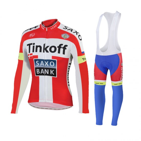 2015 Tinkoff Saxo Bank Rouge Fahrradbekleidung Radtrikot Satz Langarm und Lange Trägerhose Radtrikot Kaufen 2015 Tinkoff Saxo Bank Rouge Fahrradbekleidung Radtrikot Satz Langarm und Lange Trägerhose Radtrikot Kaufen