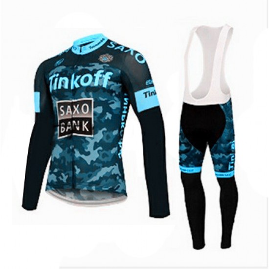 2015 Saxo bank tinkoff Fahrradbekleidung Radtrikot Satz Langarm und Lange Trägerhose Radtrikot Kaufen