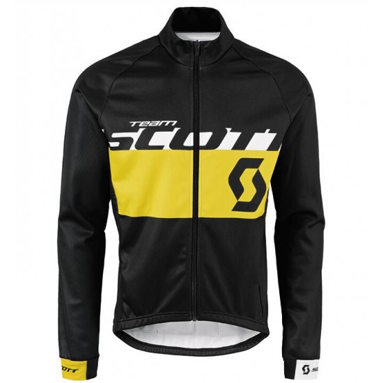 2015 SCOTT RC Fahrradtrikot Langarm Schwarz/Gelb Radtrikot Kaufen