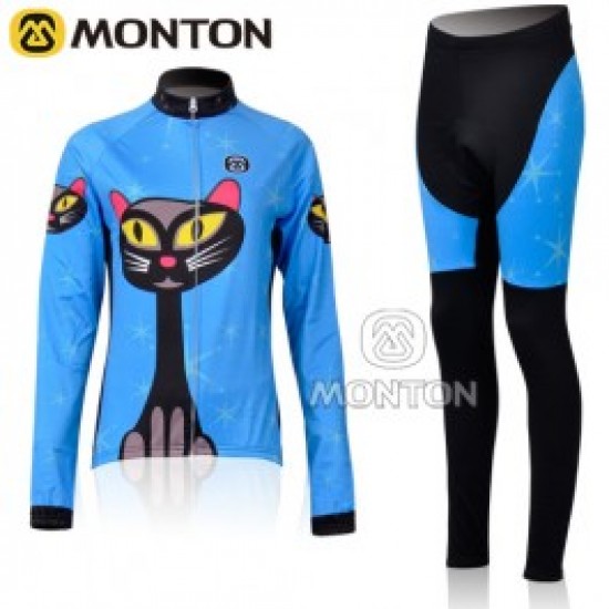 2011 Monton Blue Cat Damen Thermal Fahrradbekleidung Radtrikot Satz Langarm und Lange Fahrradhose Radtrikot Kaufen 2011 Monton Blue Cat Damen Thermal Fahrradbekleidung Radtrikot Satz Langarm und Lange Fahrradhose Radtrikot Kaufen