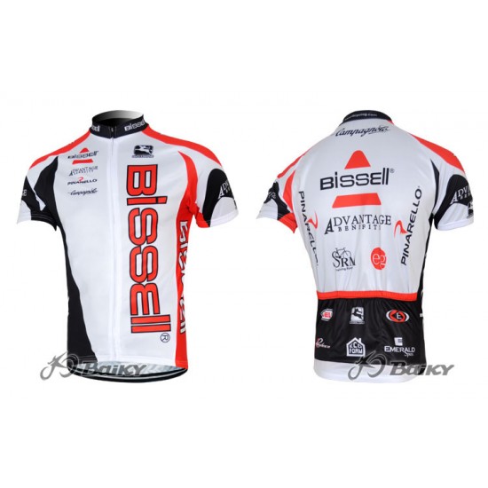 2012 Bissell Radtrikot KurzarmWeiß Schwarz Radtrikot Kaufen