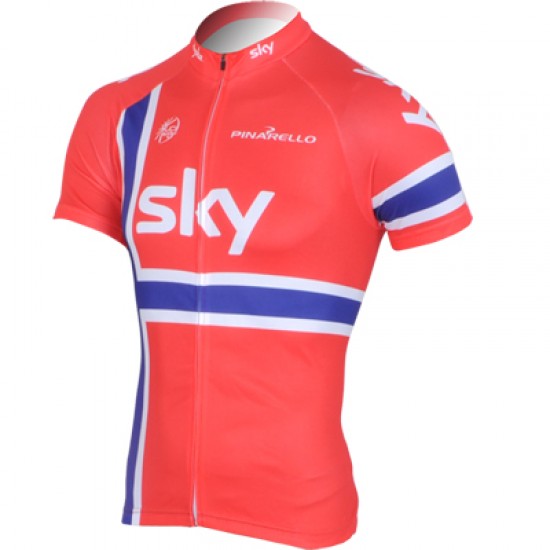 2013Team Sky Norwegisch Champion Radtrikot Kurzarm Rot Radtrikot Kaufen 2013Team Sky Norwegisch Champion Radtrikot Kurzarm Rot Radtrikot Kaufen