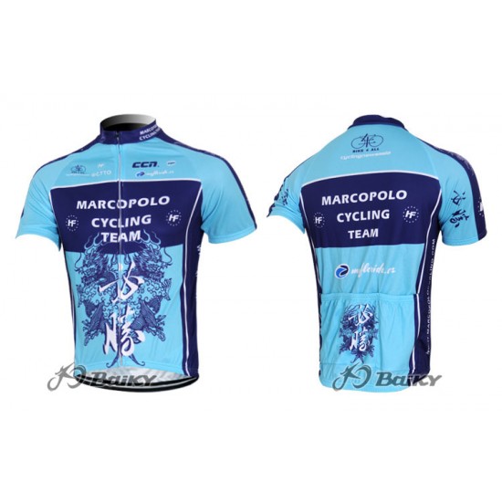 2012 Marco Polo Radtrikot Kurzarm Blau Radtrikot Kaufen