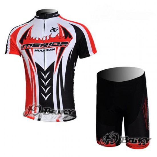 Merida Multivan Flex Stay Radbekleidung Radtrikot Kurzarm und Fahrradhosen Kurz Schwarz Rot Radtrikot Kaufen