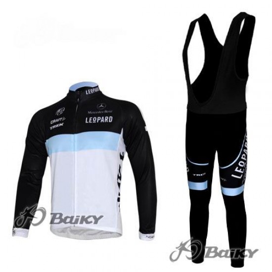 Leopard trek Pro Team Fahrradbekleidung Radtrikot Satz Langarm und Lange Trägerhose Weiß Schwarz Radtrikot Kaufen