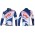 Lotto Belisol Fahrradbekleidung Radtrikot Satz Langarm und Lange Trägerhose Weiß Blau Radtrikot Kaufen