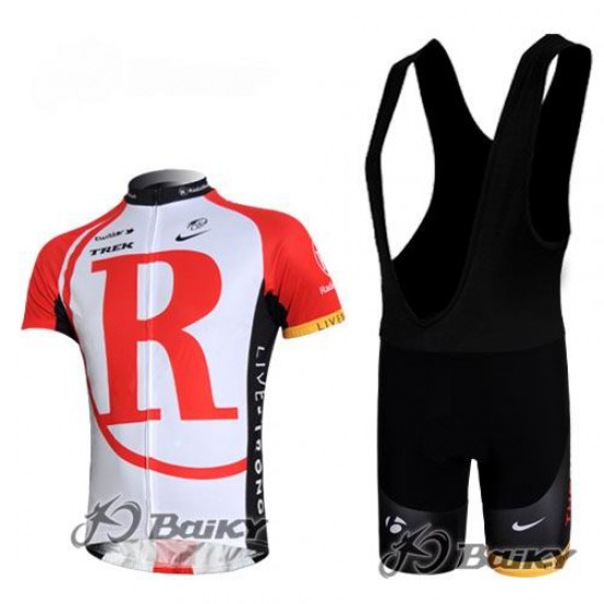 RadioShack Trek Pro Team Fahrradbekleidung Satz Fahrradtrikot Kurzarm Trikot und Kurz Trägerhose Rot Weiß Radtrikot Kaufen