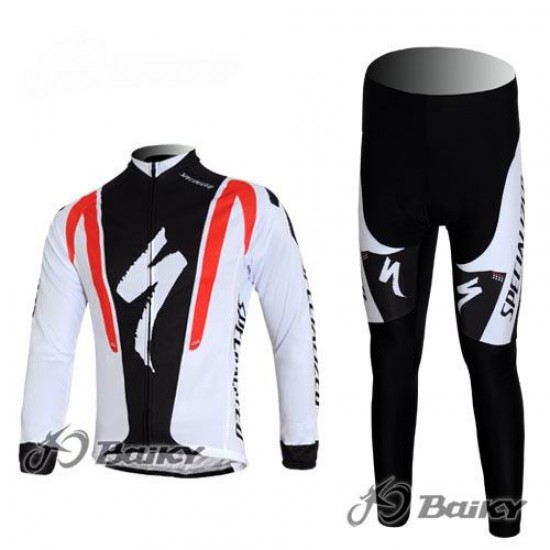 Specialized Pro Team S-Works Fahrradbekleidung Radtrikot Satz Langarm und Lange Fahrradhose Weiß Schwarz Rot Radtrikot Kaufen