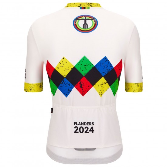 Herren Santini UCI Gravel Weltmeisterschaft trikot Flandern 2024-Weiss Radtrikot Kaufen Herren Santini UCI Gravel Weltmeisterschaft trikot Flandern 2024-Weiss Radtrikot Kaufen
