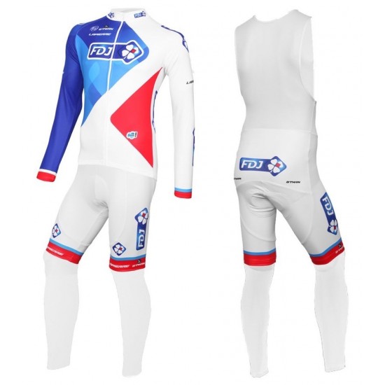 2016 Team FDJ Weiß Fahrradbekleidung Satz Radtrikot Langarm+Lang Trägerhose Radtrikot Kaufen 2016 Team FDJ Weiß Fahrradbekleidung Satz Radtrikot Langarm+Lang Trägerhose Radtrikot Kaufen