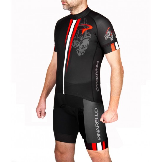 2016 Pinarello Corsa Rhino schwarz-rot Fahrradbekleidung Satz Radtrikot Kurzarm+Kurz Trägerhose Radtrikot Kaufen 2016 Pinarello Corsa Rhino schwarz-rot Fahrradbekleidung Satz Radtrikot Kurzarm+Kurz Trägerhose Radtrikot Kaufen