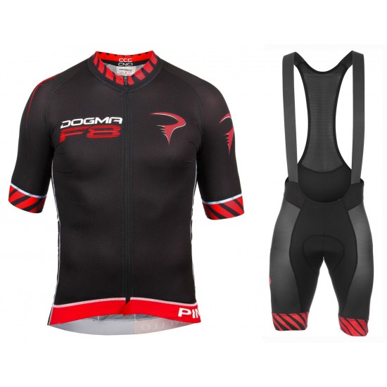 2016 Pinarello Dogma F8 schwarz-rot Fahrradbekleidung Radtrikot und Trägerhosen Set Radtrikot Kaufen