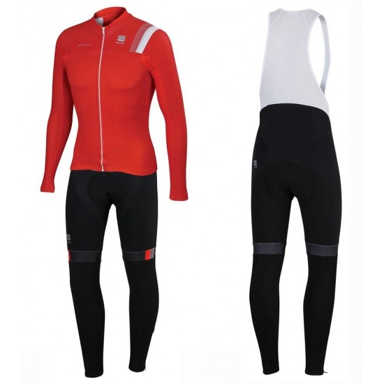 2016 Sportful JSW Rot Fahrradbekleidung Satz Radtrikot Langarm+Lang Trägerhose Radtrikot Kaufen