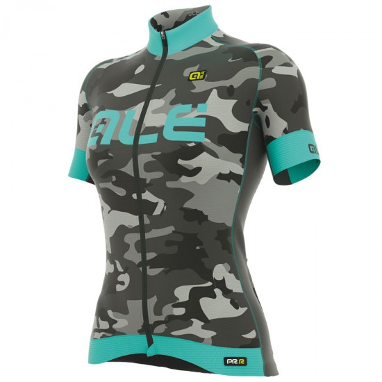 2017 Damen Ale Graphics PRR Camo Radtrikot Kurzarm Light Blau Radtrikot Kaufen