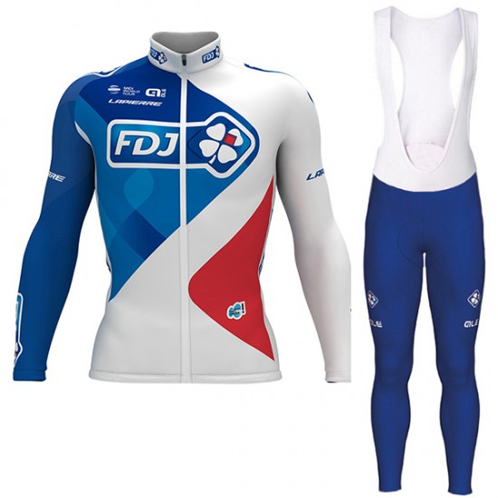 FDJ Pro 2017 Weiß Fahrradbekleidung Satz Radtrikot Langarm+Lang Trägerhose Radtrikot Kaufen FDJ Pro 2017 Weiß Fahrradbekleidung Satz Radtrikot Langarm+Lang Trägerhose Radtrikot Kaufen