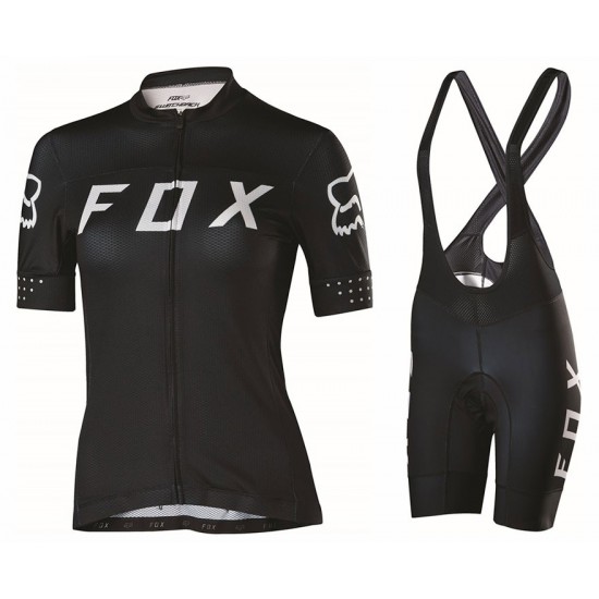 2017 Team FOX Damen Schwarz Weiß Fahrradbekleidung Satz Radtrikot Kurzarm+Kurz Trägerhose Radtrikot Kaufen 2017 Team FOX Damen Schwarz Weiß Fahrradbekleidung Satz Radtrikot Kurzarm+Kurz Trägerhose Radtrikot Kaufen