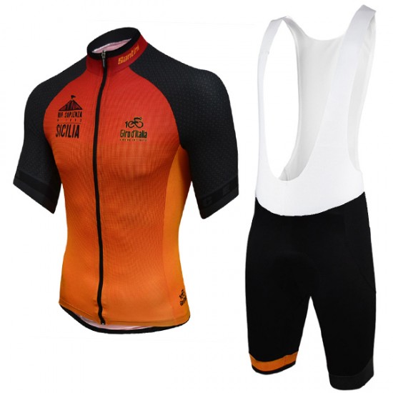 Giro d'Italia 2017 Etna Fahrradbekleidung Satz Radtrikot Kurzarm+Kurz Trägerhose Radtrikot Kaufen Giro d'Italia 2017 Etna Fahrradbekleidung Satz Radtrikot Kurzarm+Kurz Trägerhose Radtrikot Kaufen
