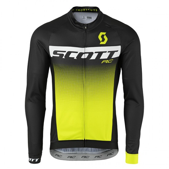 2017 Scott Rc Schwarz Weiß Gelb Radtrikot Langarm Radtrikot Kaufen