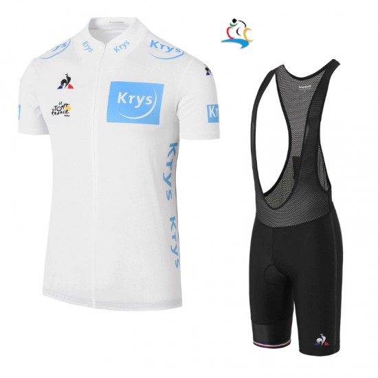 2017 Tour de France Weiß Fahrradbekleidung Satz Radtrikot Kurzarm+Kurz Trägerhose Schwarz Radtrikot Kaufen